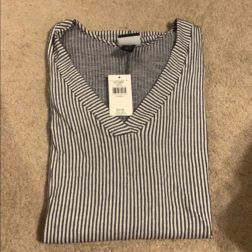 Daytrip v neck striped short sleeve